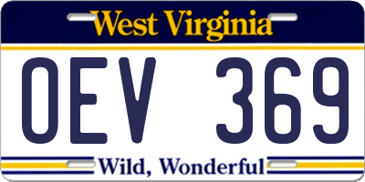 WV license plate OEV369
