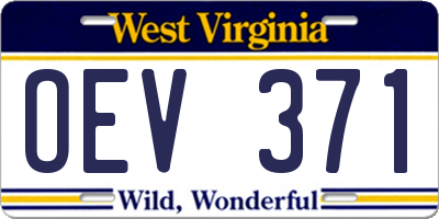 WV license plate OEV371