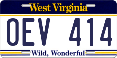 WV license plate OEV414