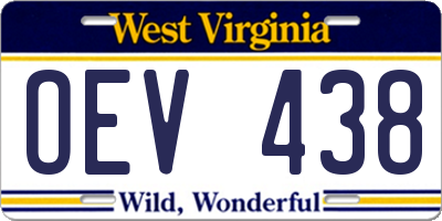 WV license plate OEV438