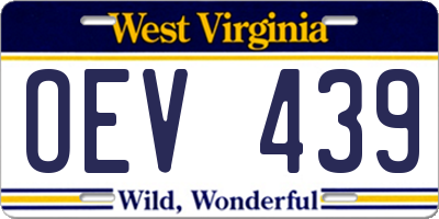 WV license plate OEV439