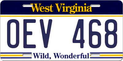WV license plate OEV468