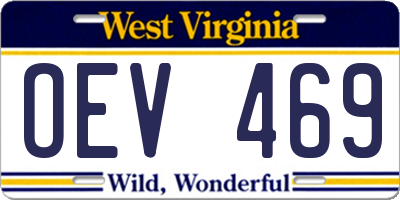 WV license plate OEV469