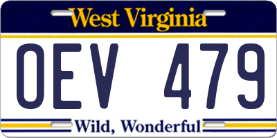 WV license plate OEV479