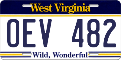 WV license plate OEV482