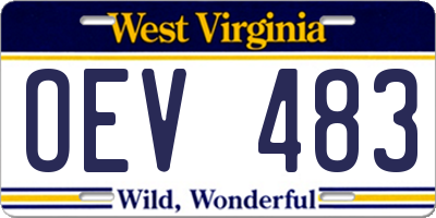 WV license plate OEV483