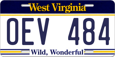 WV license plate OEV484
