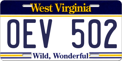 WV license plate OEV502