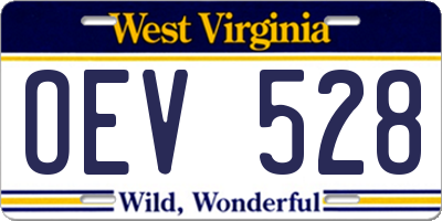 WV license plate OEV528