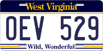 WV license plate OEV529
