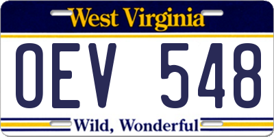 WV license plate OEV548