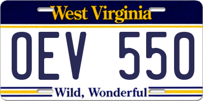 WV license plate OEV550