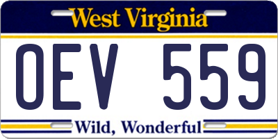 WV license plate OEV559