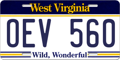 WV license plate OEV560