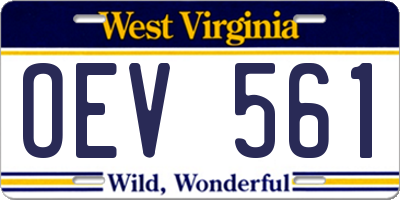 WV license plate OEV561