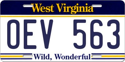 WV license plate OEV563