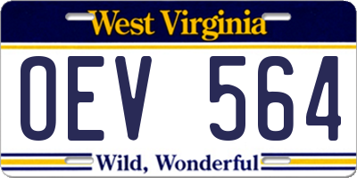 WV license plate OEV564