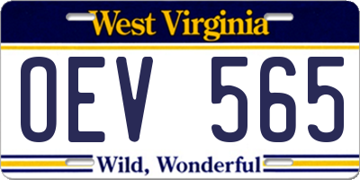 WV license plate OEV565