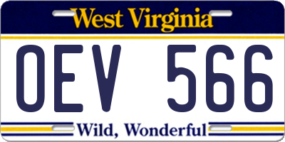 WV license plate OEV566