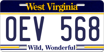 WV license plate OEV568