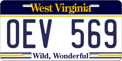WV license plate OEV569