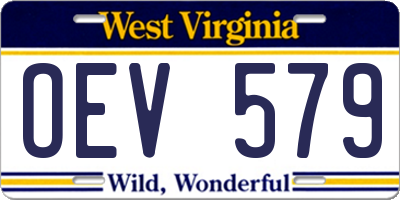 WV license plate OEV579