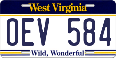 WV license plate OEV584