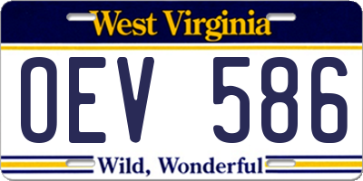 WV license plate OEV586