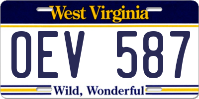 WV license plate OEV587