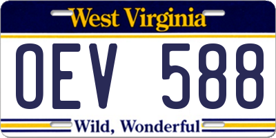 WV license plate OEV588