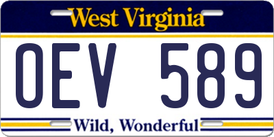 WV license plate OEV589