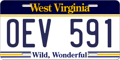 WV license plate OEV591