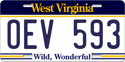 WV license plate OEV593