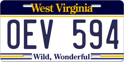 WV license plate OEV594
