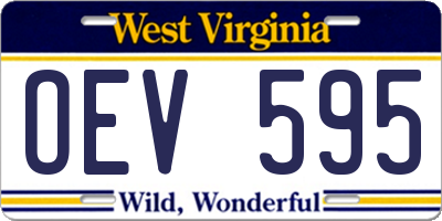 WV license plate OEV595