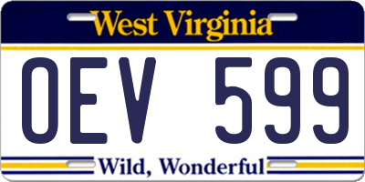 WV license plate OEV599