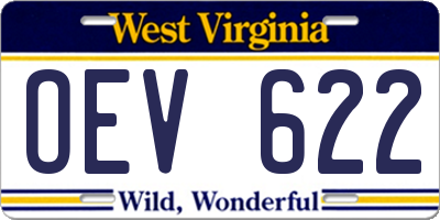 WV license plate OEV622