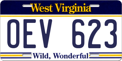 WV license plate OEV623