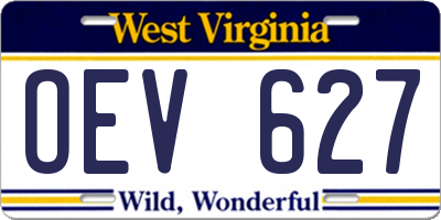 WV license plate OEV627