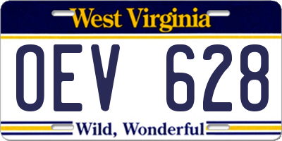 WV license plate OEV628