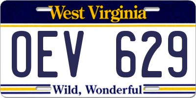 WV license plate OEV629