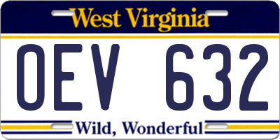 WV license plate OEV632
