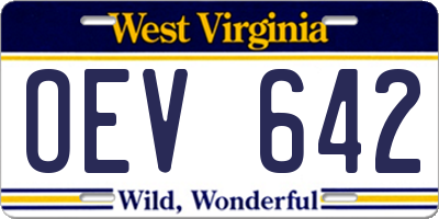 WV license plate OEV642