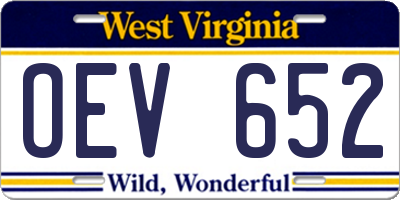 WV license plate OEV652
