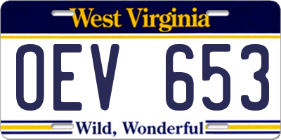 WV license plate OEV653