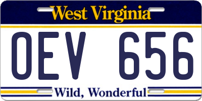 WV license plate OEV656