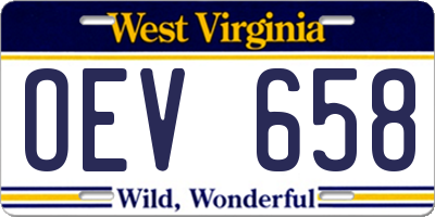 WV license plate OEV658