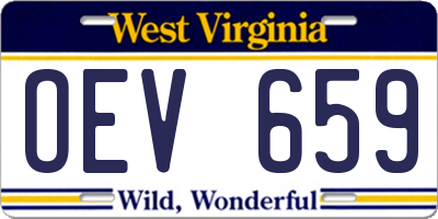 WV license plate OEV659
