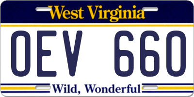 WV license plate OEV660