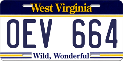 WV license plate OEV664
